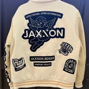 Jaxxon Cream Varsity Jacket